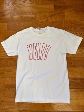 Alstyle White Tee with Red Accent Logo
